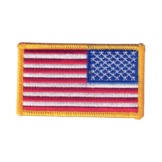 USA Flag REVERSE Gold Border Patch 6834RG