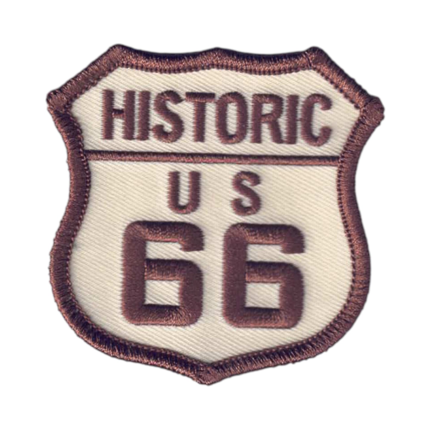 HISTORIC US 66 Patch Brown on Tan - 6878