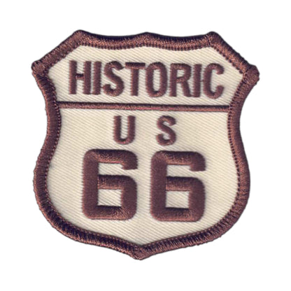 HISTORIC US 66 Patch Brown on Tan - 6878