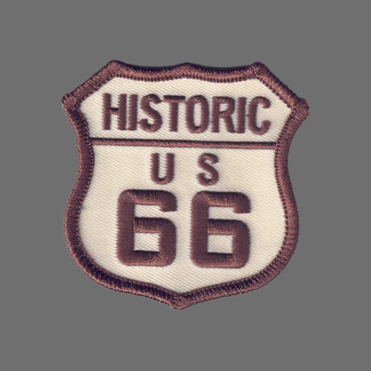 HISTORIC US 66 Patch Brown on Tan - 6878