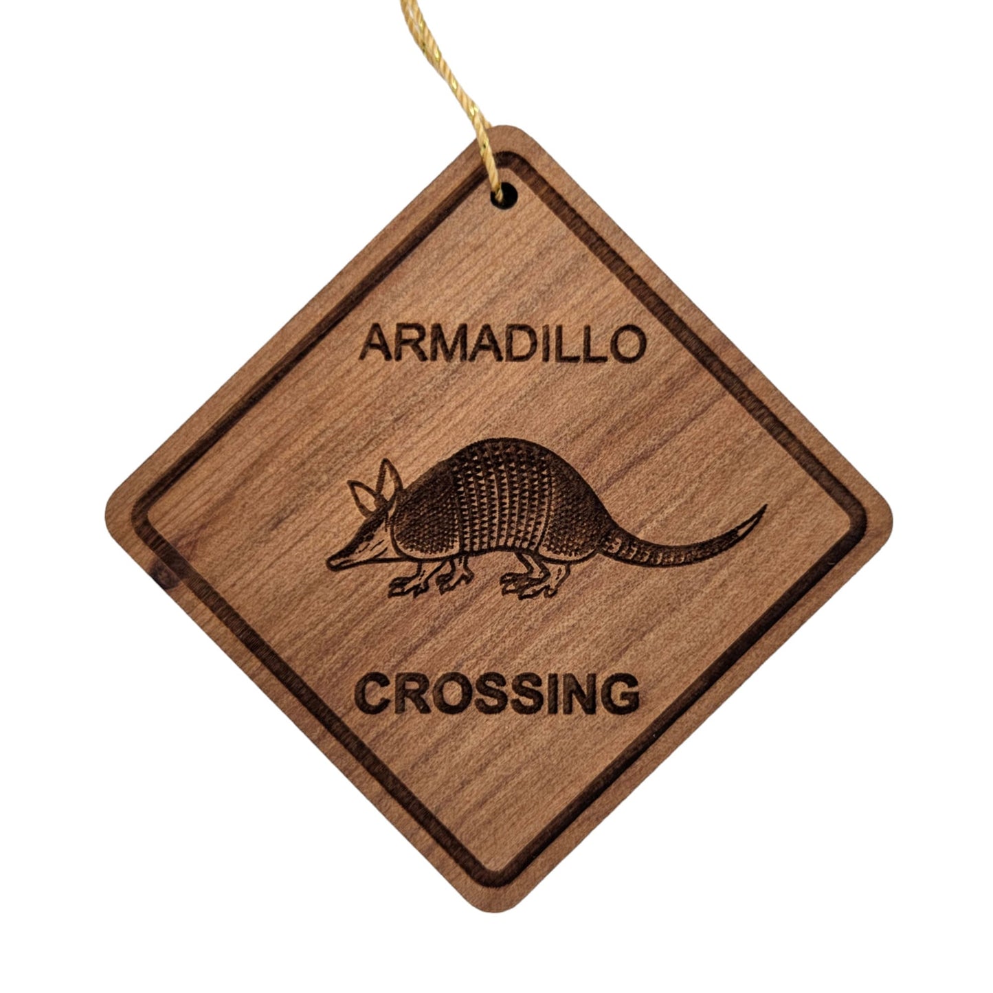 Wholesale Armadillo Crossing Ornament Wood Souvenir Handmade in USA