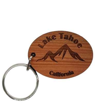 Wholesale Lake Tahoe CA Keychain Mountains Wood Keyring Wood Souvenir