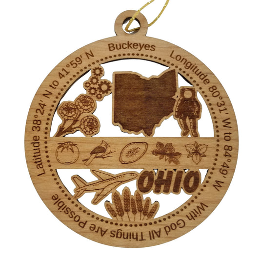 Wholesale Ohio Wood Ornament - OH Souvenir - Handmade In The USA