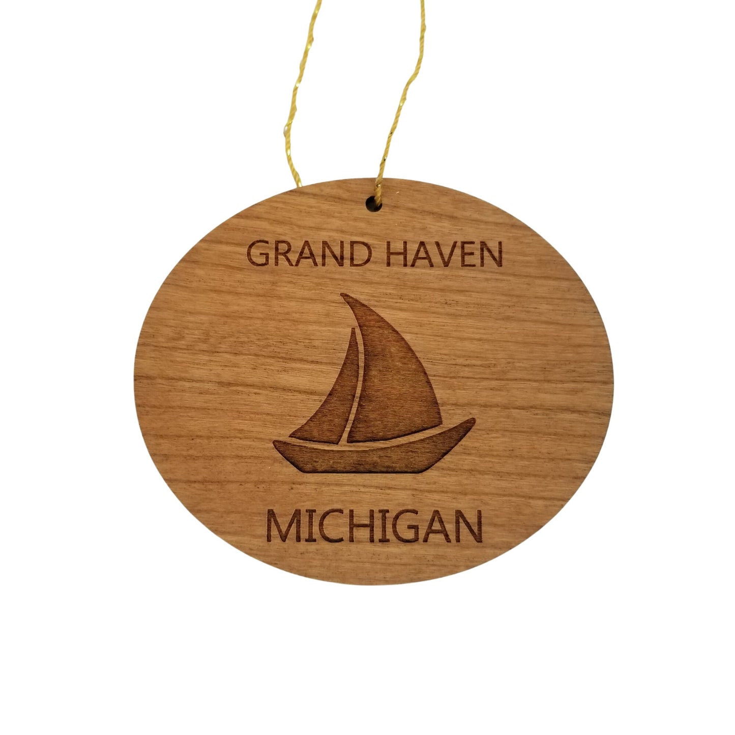 Wholesale Grand Haven Michigan Ornament - Handmade Wood Souvenir