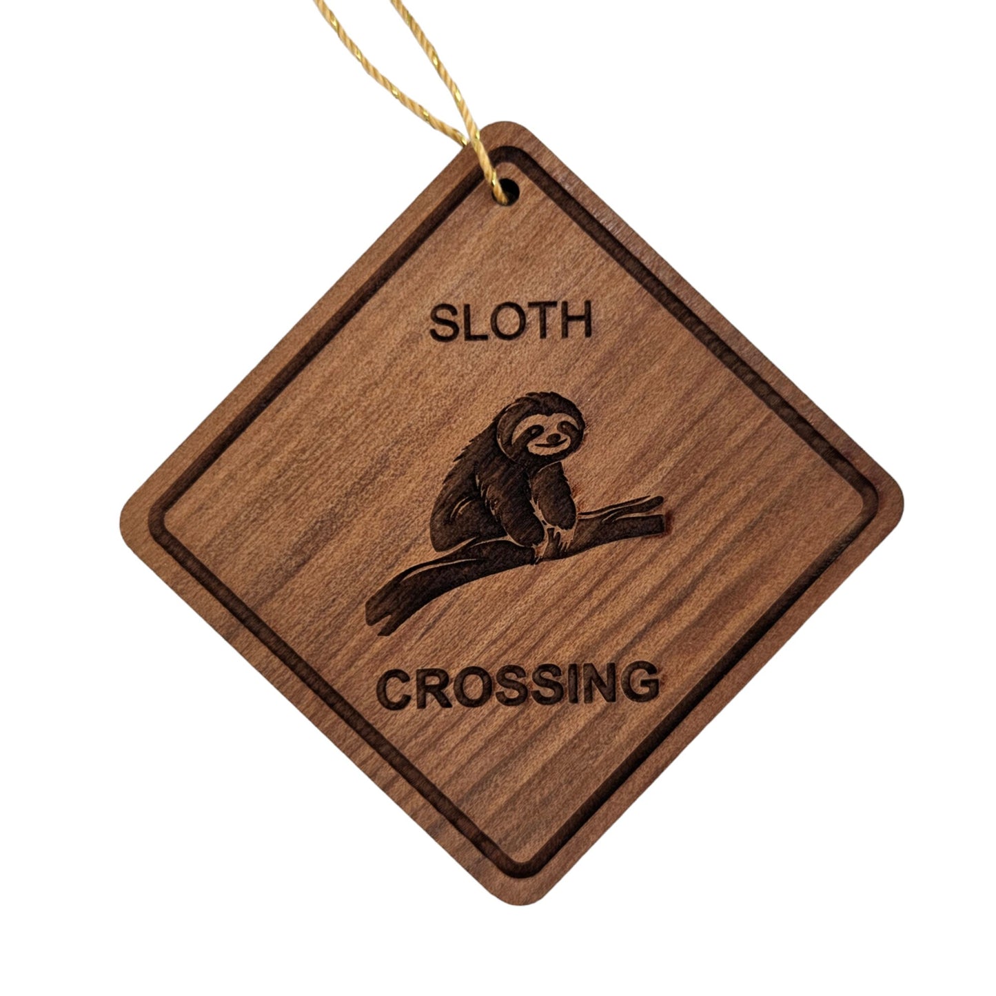 Wholesale Sloth Crossing Ornament Wood Souvenir Handmade in the USA