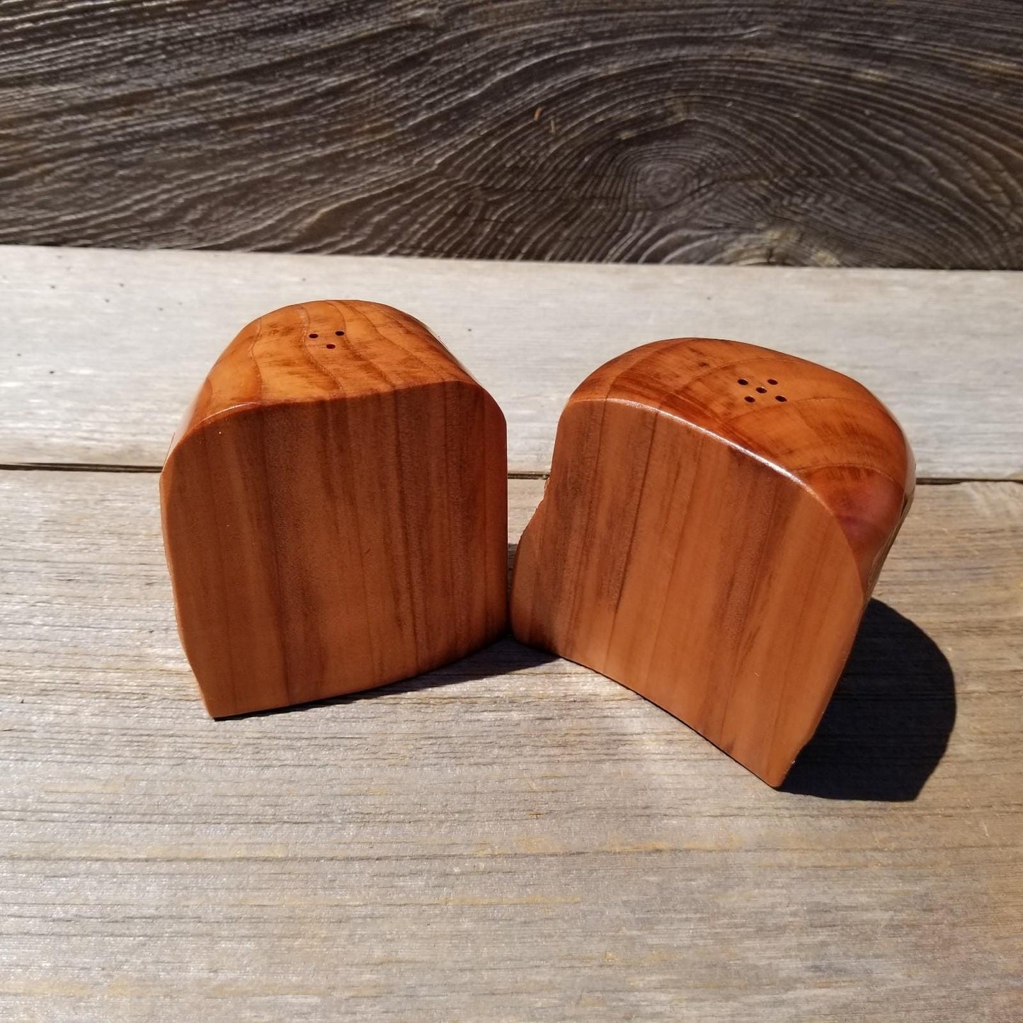 Salt and Pepper Shakers Set California Rustic Redwood Handmade #482 Lodge Theme Manly Gift Engagement Gift