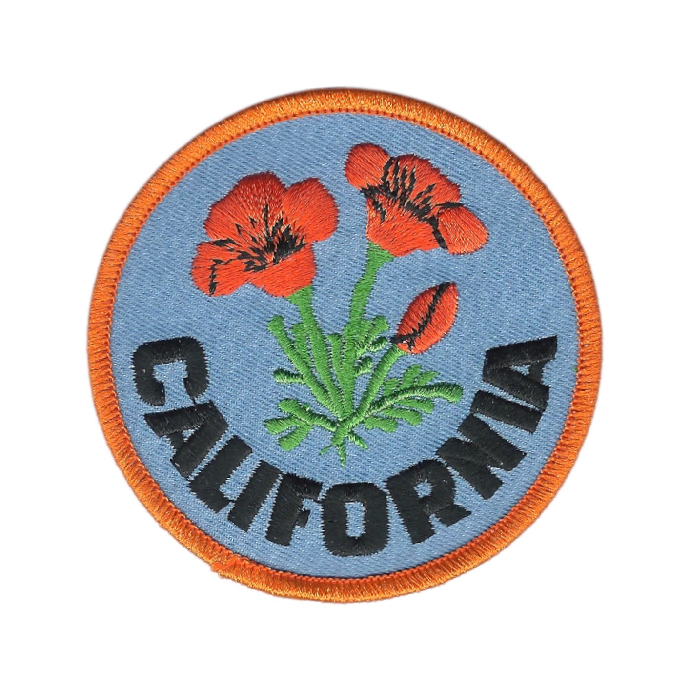 California Poppy 2" Souvenir Embroidered Patch Iron On - CA-09/2