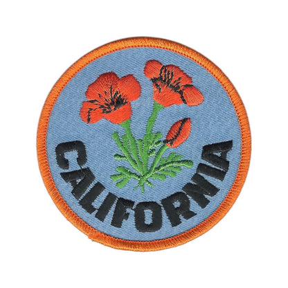 California Poppy 2" Souvenir Embroidered Patch Iron On - CA-09/2