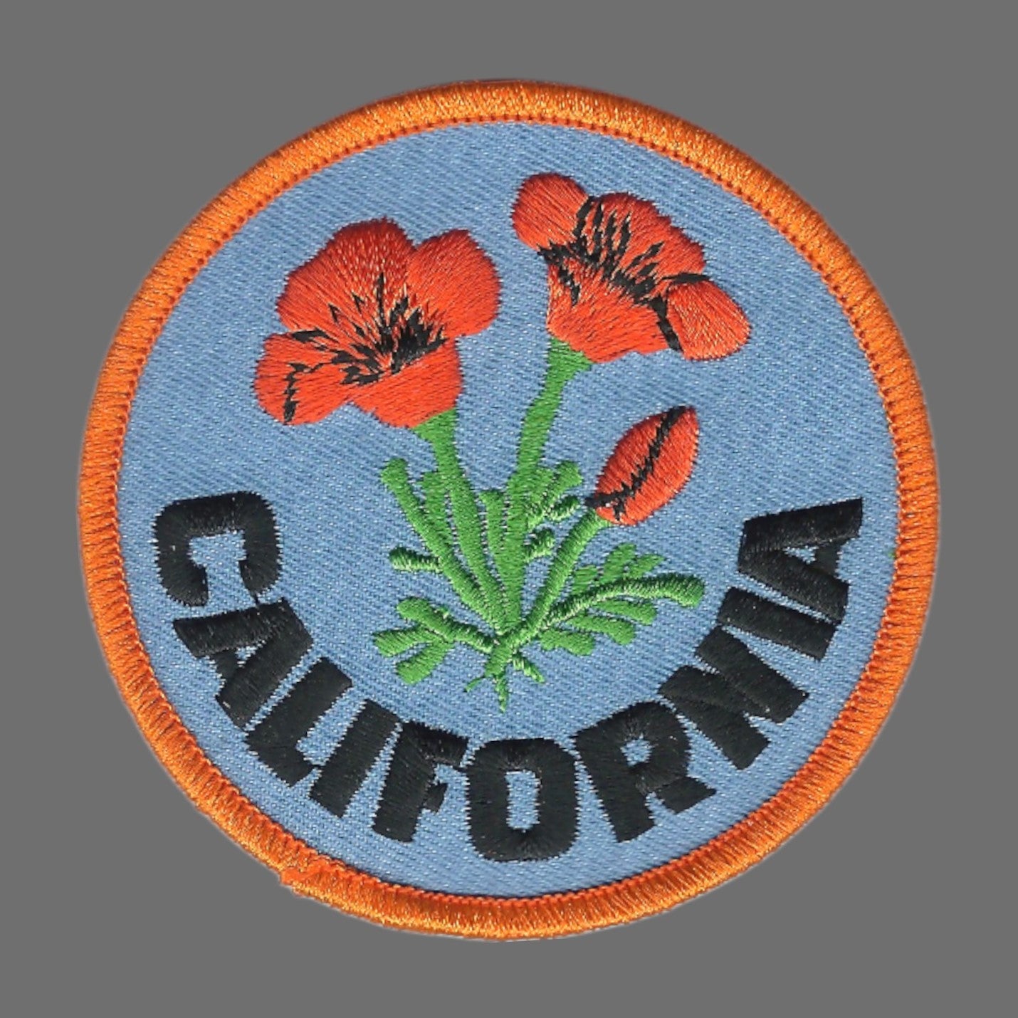 California Poppy 2" Souvenir Embroidered Patch Iron On - CA-09/2