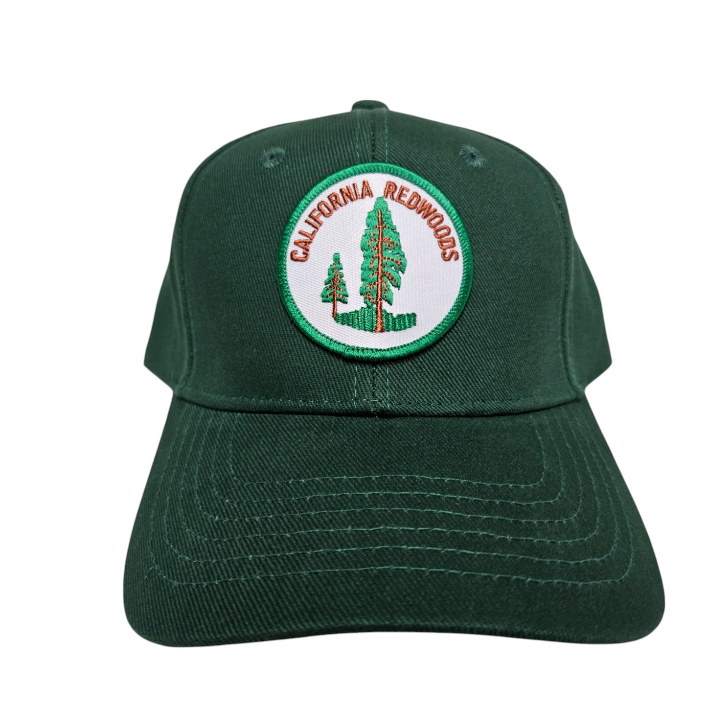 CALIFORNIA REDWOODS Circle Patch on Dark Green Basic Hat or Cap - H1006