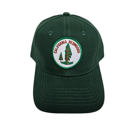 CALIFORNIA REDWOODS Circle Patch on Dark Green Basic Hat or Cap - H1006