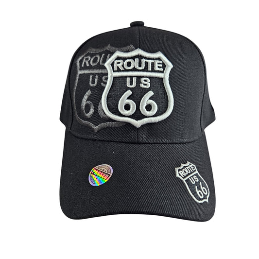 ROUTE 66 Shadow Black Cap or Hat - H1019