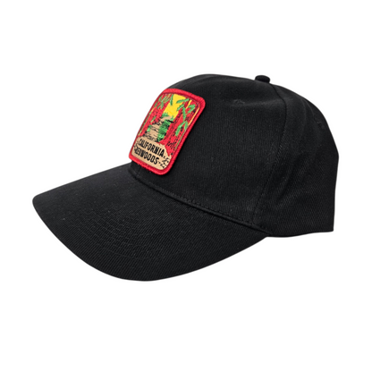 CALIFORNIA REDWOODS Square Patch Basic Black Cap Or Hat - H1058