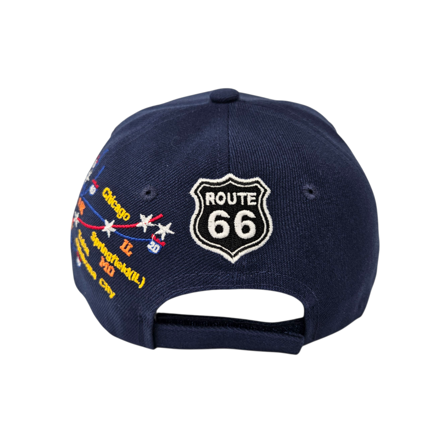 ROUTE 66 Navy Shadow Map Cap Hat -  H1065