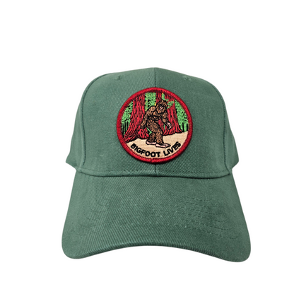 Bigfoot Lives on Sea Green Basic Cap or Hat - H1066