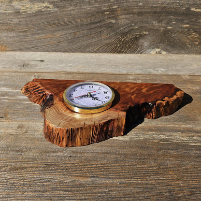 Redwood Burl Clock Table Shelf Mantle Desk Office Gifts for Men #654 Sitting Wood Christmas Gift Handmade