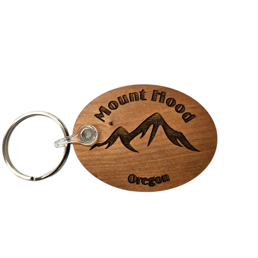 Mount Hood OR Keychain Mountains Wood Souvenir - KC8059