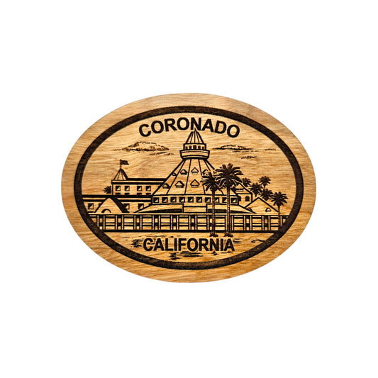 Coronado CA Resort Hotel Wood Magnet Souvenir -M15750