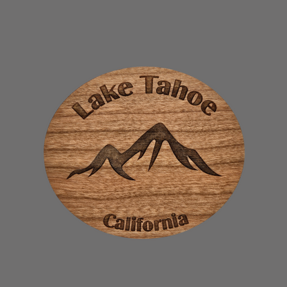 Lake Tahoe Mountains Magnet Wood Souvenir