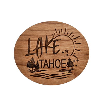 Lake Tahoe Trees Sun Lake Magnet Wood Souvenir