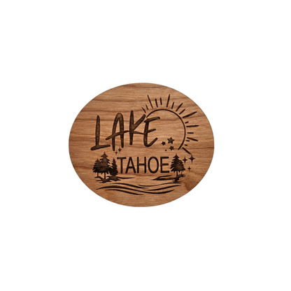 Lake Tahoe Trees Sun Lake Magnet Wood Souvenir