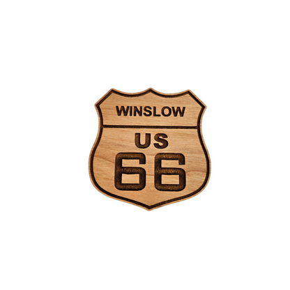 Winslow Arizona Route 66 Road Sign Wood Magnet Souvenir - M4052