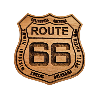 Route 66 Road Sign 8 States Wood Magnet Souvenir - M4053