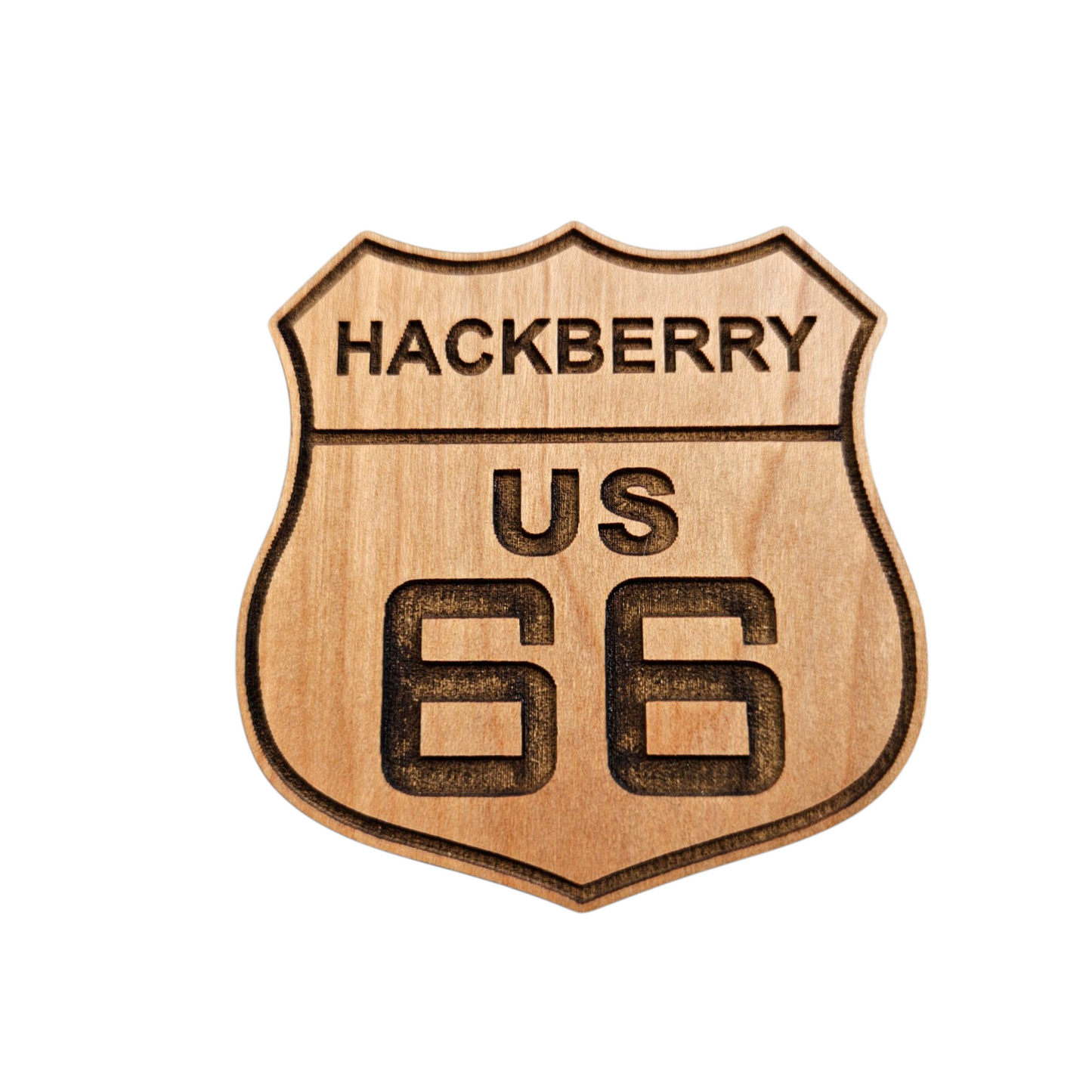 Hackberry Arizona Route 66 Road Sign Wood Magnet Souvenir - M4057