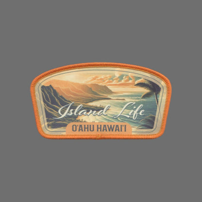 Hawaii Patch – Oahu Hawaii Travel Souvenir Patch 3.5" Iron On Sew On Embellishment Island Life Beach Scene