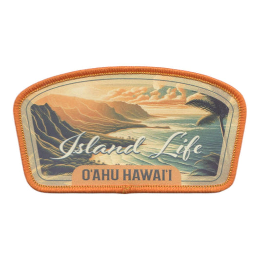 Hawaii Patch – Oahu Hawaii Travel Souvenir Patch 3.5" Iron On Sew On Embellishment Island Life Beach Scene