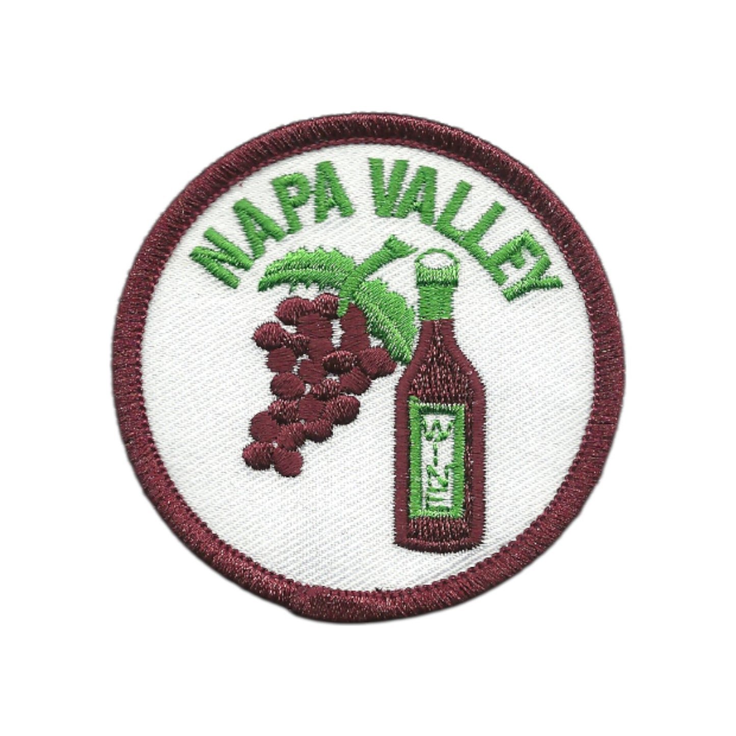 Napa Valley Wine Bottle and Grapes Iron On Souvenir Embroidered Patch - NAPA-37