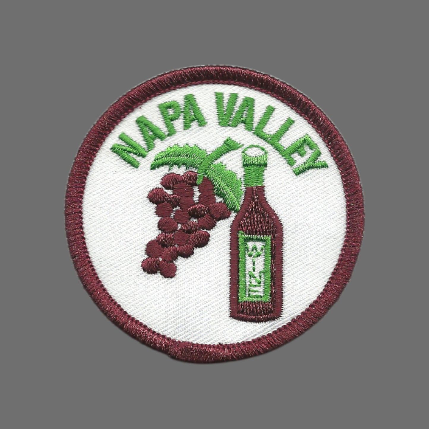 Napa Valley Wine Bottle and Grapes Iron On Souvenir Embroidered Patch - NAPA-37