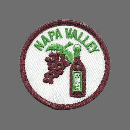 Napa Valley Wine Bottle and Grapes Iron On Souvenir Embroidered Patch - NAPA-37