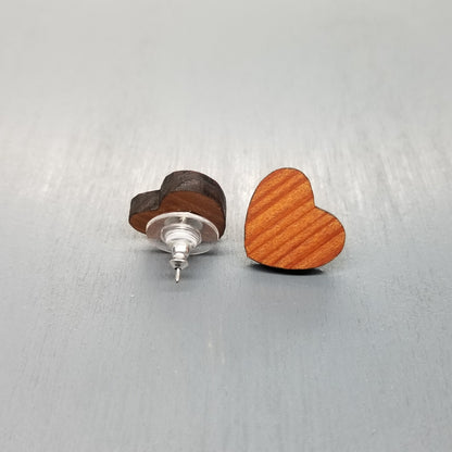 Wholesale Wood Earrings - Sm Heart Wood Earrings - Stud Earrings - Post Earrings