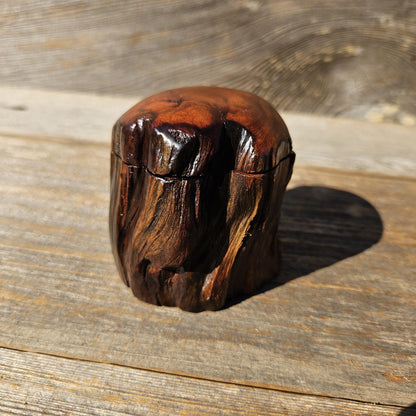 Wood Ring Box Redwood Rustic Handmade California #662 Storage Live Edge Gift