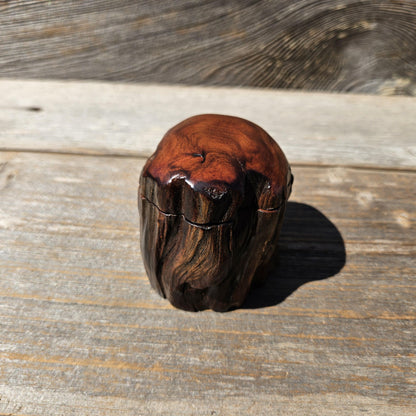 Wood Ring Box Redwood Rustic Handmade California #662 Storage Live Edge Gift