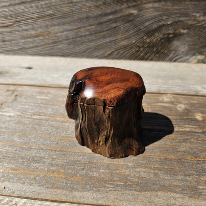 Wood Ring Box Redwood Rustic Handmade California #662 Storage Live Edge Gift