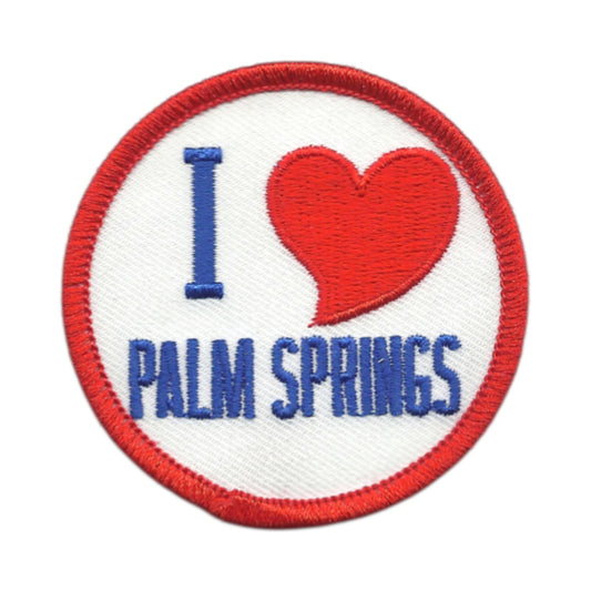 I Love PALM SPRINGS Red Heart Souvenir Embroidered Patch - PALM SPRINGS-02/36