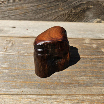Wood Ring Box Redwood Rustic Handmade California #681 Storage Live Edge Gift