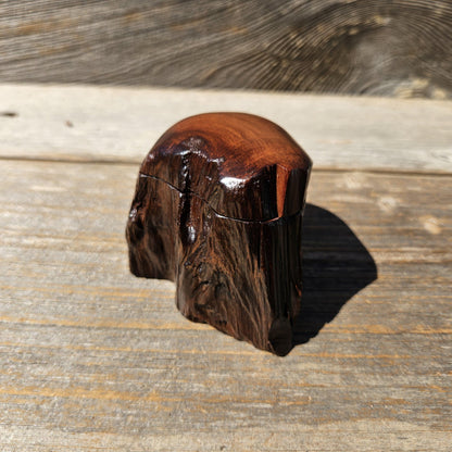 Wood Ring Box Redwood Rustic Handmade California #681 Storage Live Edge Gift