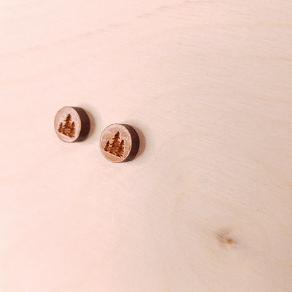 Wholesale Tree Earrings - Wood Earrings - Stud Earrings - Souvenir Keepsake - Post Earrings - Trees Forest