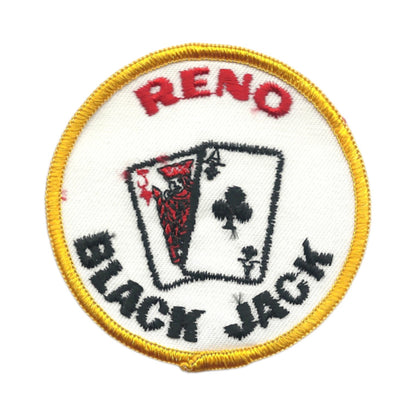 Vintage RENO Black Jack Souvenir Embroidered Patch - Reno-17