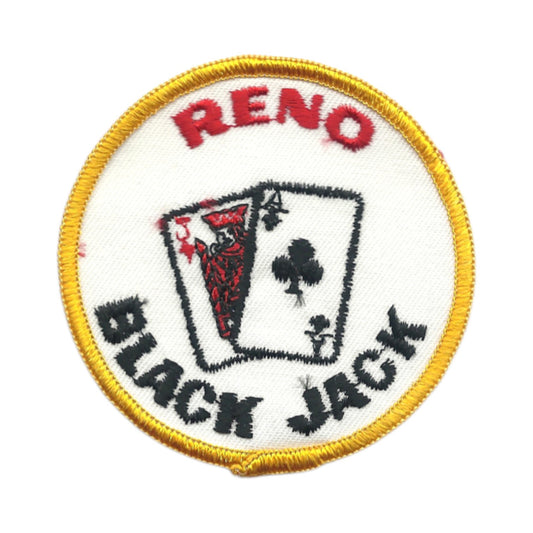 Vintage RENO Black Jack Souvenir Embroidered Patch - Reno-17