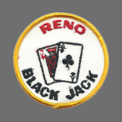 Vintage RENO Black Jack Souvenir Embroidered Patch - Reno-17