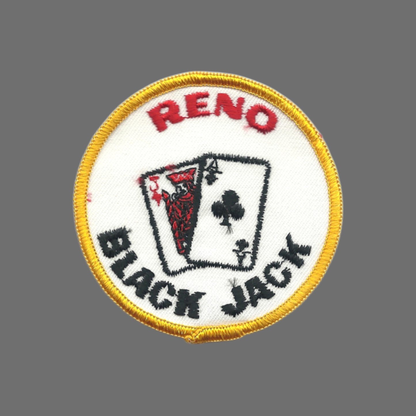 Vintage RENO Black Jack Souvenir Embroidered Patch - Reno-17