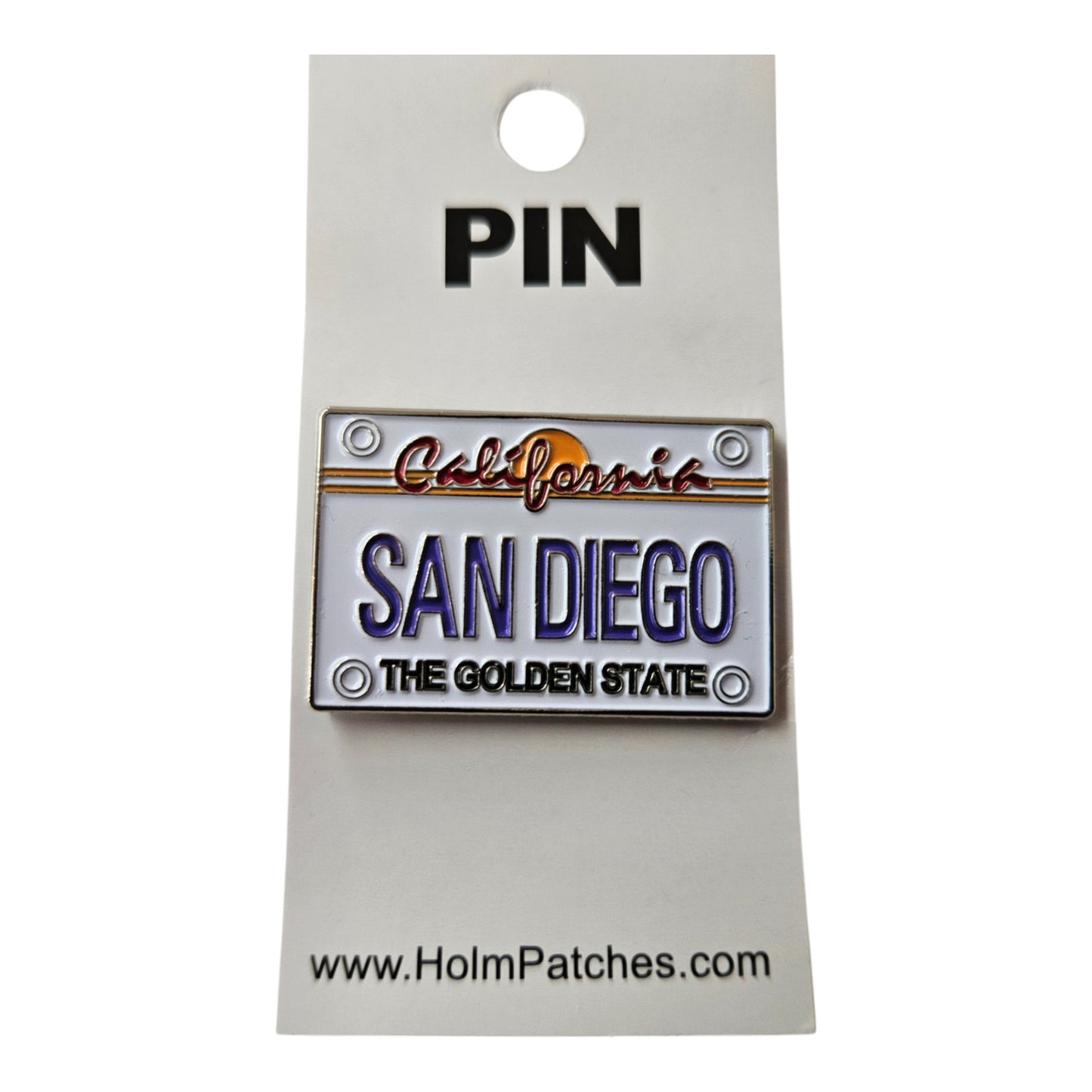 SAN DIEGO CA License Plate lapel hat pin - Carded 0475-4708