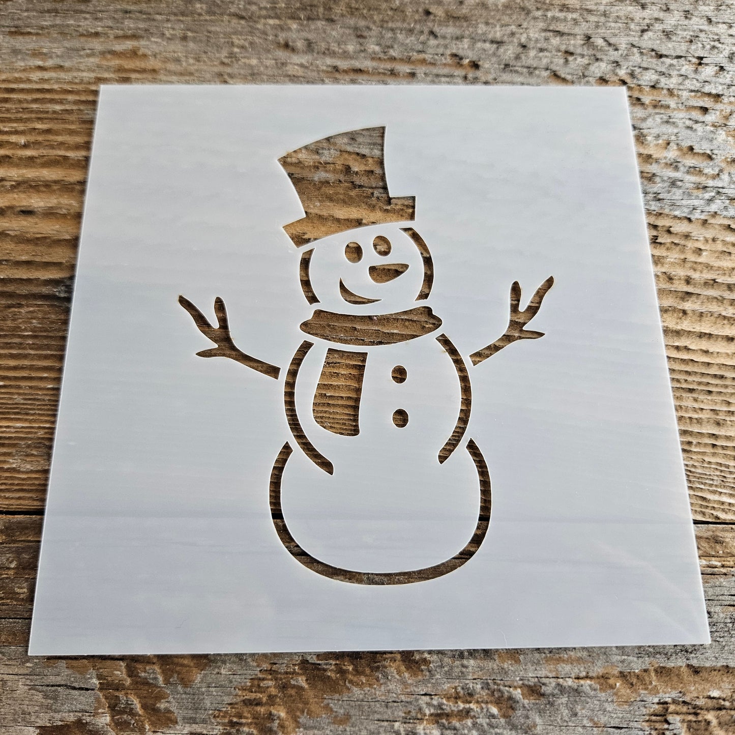 Snowman Stencil Reusable Cookie Decorating Craft Painting Windows Signs Mylar Many Sizes Christmas Winter Snowman with Top Hat Stencil #120