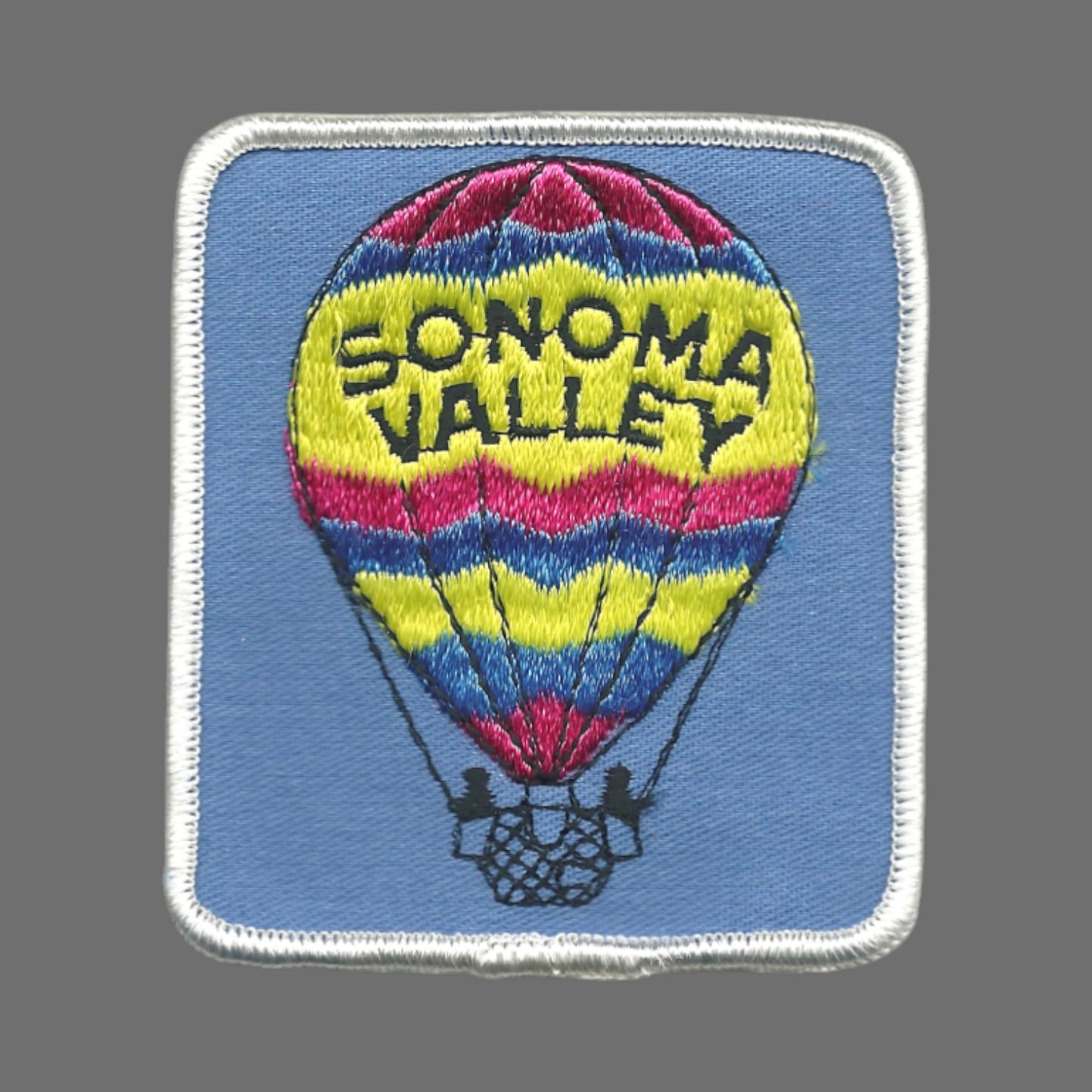 Vintage SONOMA VALLEY Hot Air Balloon Souvenir Patch SEW ON -  SONOMA-15