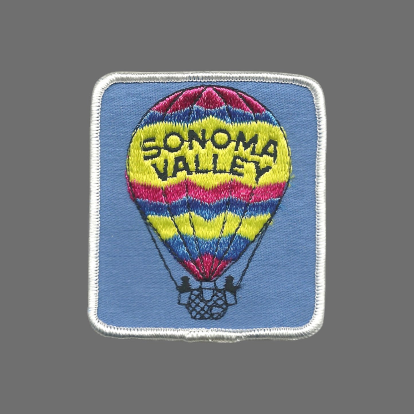 Vintage SONOMA VALLEY Hot Air Balloon Souvenir Patch SEW ON -  SONOMA-15