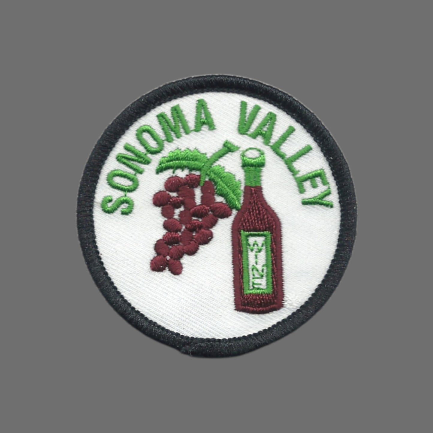 SONOMA VALLEY Wine and Grapes Souvenir Patch 2.5 Inch - 10635